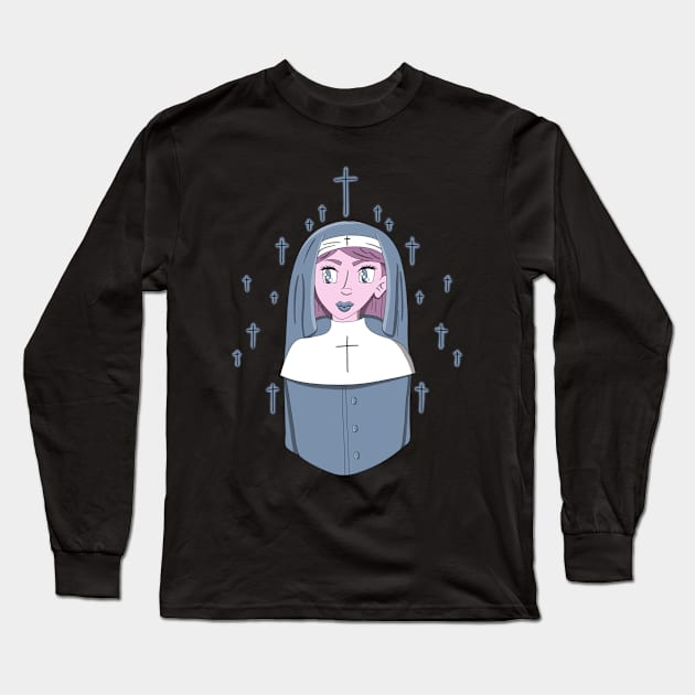 Nun Long Sleeve T-Shirt by Inkpoof